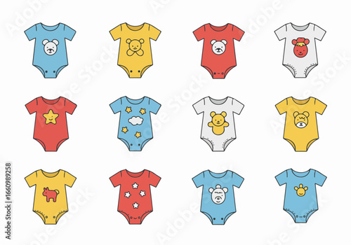 Baby clothes with animal and star prints