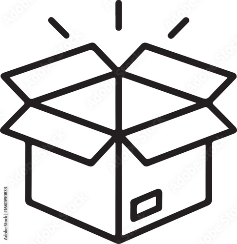 Open shipping box surprise unboxing package delivery logistics shipping container