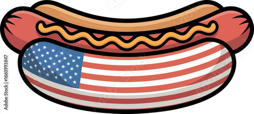 Hot Dog Illustration - American Spirit Cuisine.