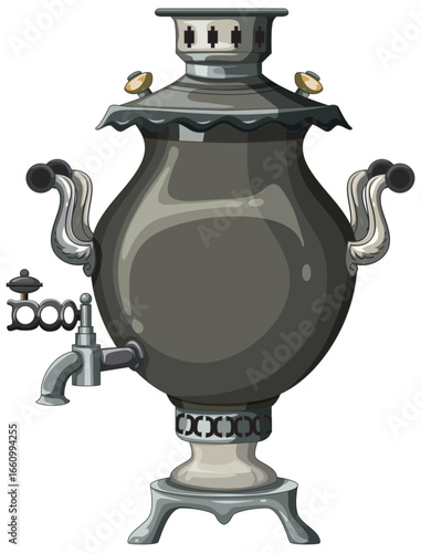 Traditional Russian Samovar Vector Illustration