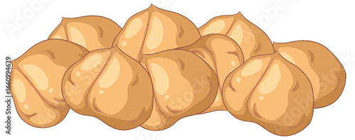 Vector Illustration of Pile of Chickpeas on White Background