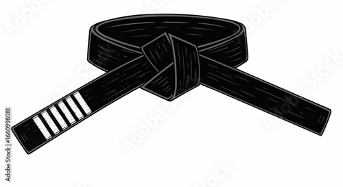 Black Belt Martial Arts Illustration