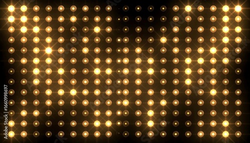 Golden spotlights on a dark background