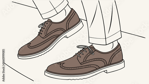 Stylish brown leather brogue shoes for men fashion footwear and dress shoes for formal occasions outfit style 2024