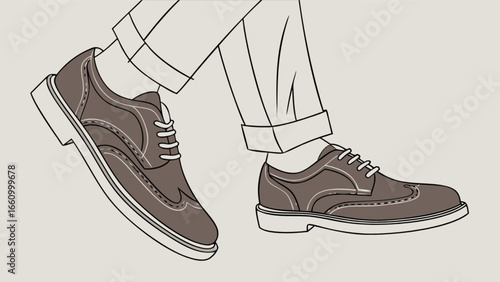 Stylish men's dress shoes brogues footwear fashion formal wear leather shoes for men walking outfit style