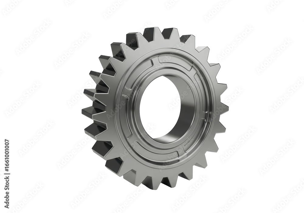 Isolated 3D Render of a Shiny Metallic Gear Wheel for Mechanical Systems Isolated 3D Render of a Shiny Metallic Gear Wheel for Mechanical Systems
