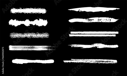 Grunge paint brush stroke texture vector set with rough, splattered, and distressed effects. Perfect for backgrounds, overlays, posters, t-shirt designs, and digital artwork