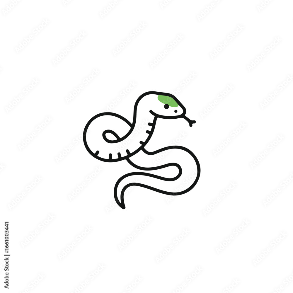 Fototapeta premium A simple line drawing of a snake.