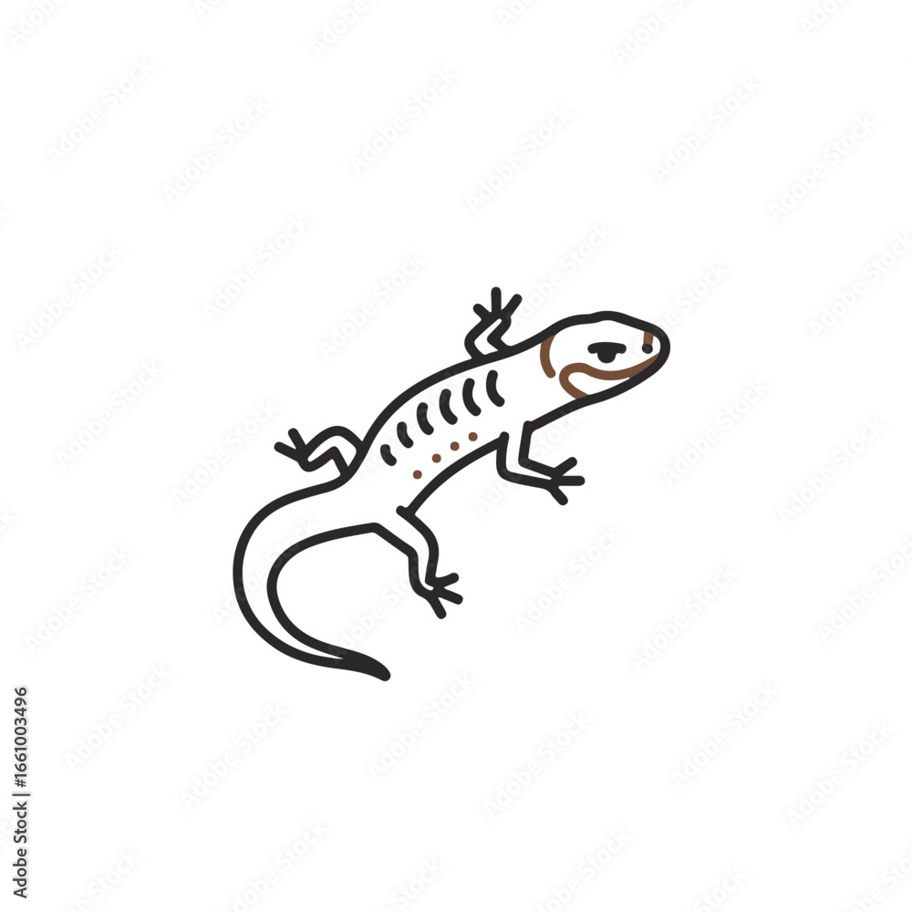 Fototapeta premium A minimalist illustration of a lizard with a sleek design.