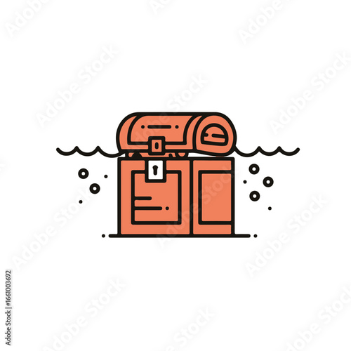 A hidden treasure chest floating on the water