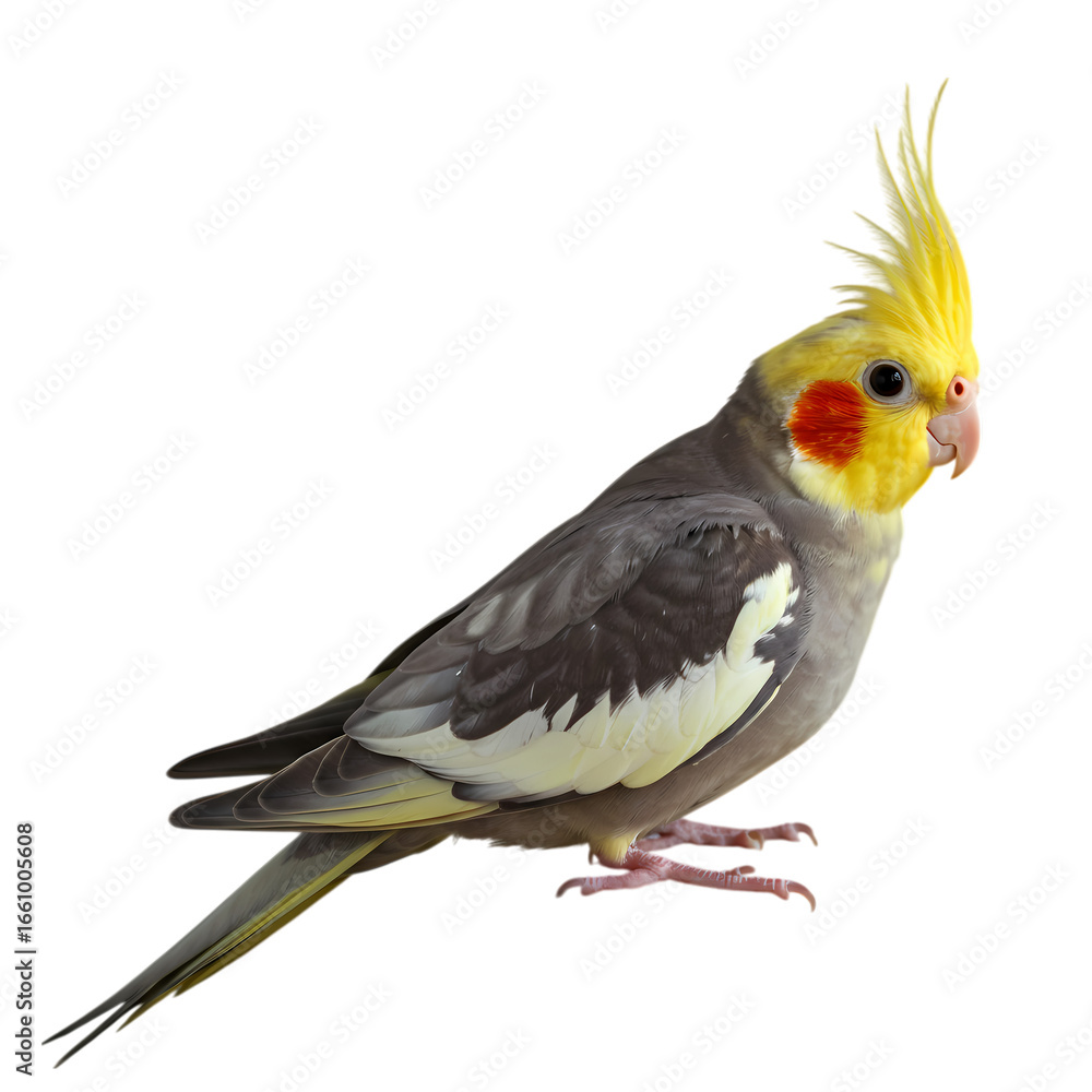 Obraz premium Stunning Cockatiel: A Vibrant Portrait of a Beloved Pet Bird