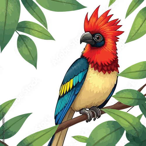 Cute cartoon a illustrator vector Quetzal
