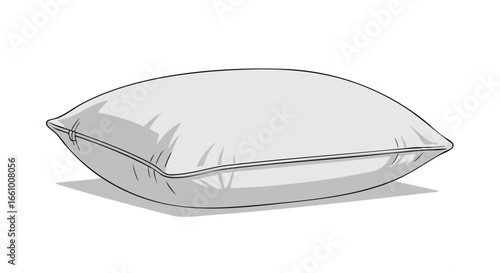 Illustrative Comfort: A Detailed Pillow Drawing Evoking Restfulness and Calm Design Representation