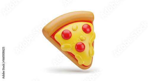 3d inflatable Delicious Pizza Slice Illustration Perfect for Food and Culinary-Themed Designs