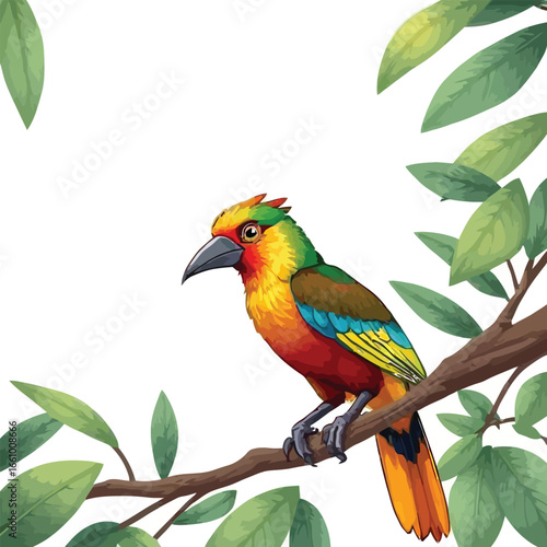 Cute cartoon a illustrator vector Quetzal