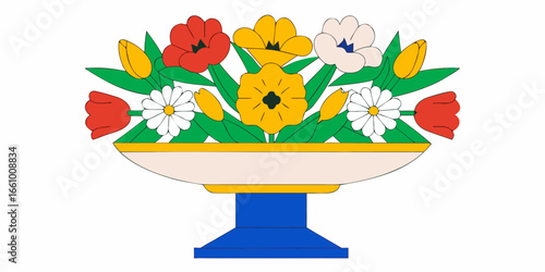 A vibrant bouquet of colorful spring flowers in a vase decorates a sunny room, bringing the beauty of nature indoors