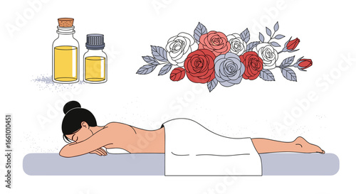 Relaxing aromatherapy massage therapy session promoting wellness and rejuvenation with essential oils and soothing scents