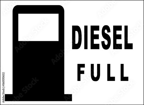 Diesel fuel station sign with fill symbol