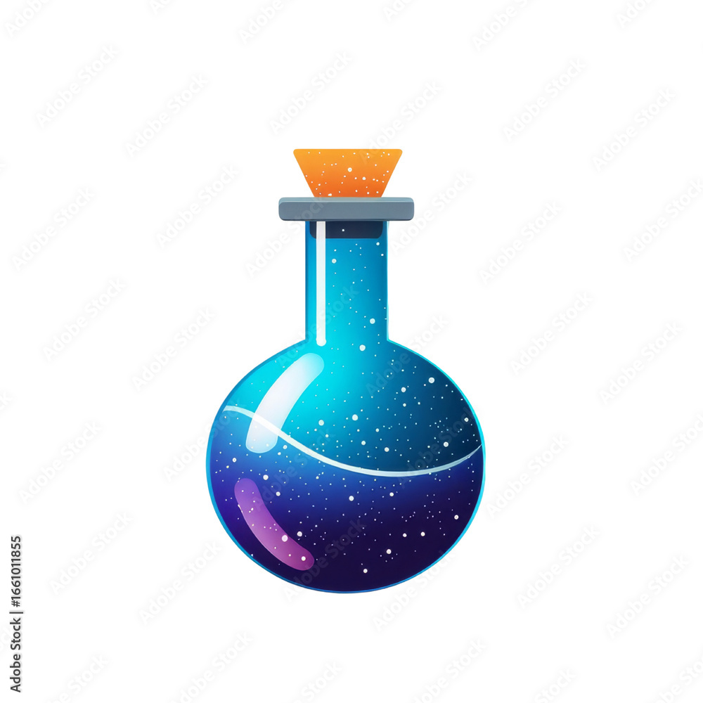 Obraz premium Colorful potion bottle with a starry galaxy effect