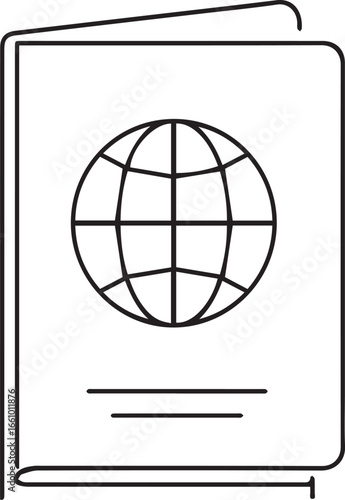 Passport icon for international travel documents, symbolizing global adventure and border crossing, perfect for travel agencies and visa services