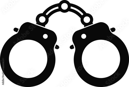 Police Handcuffs Icon Silhouette Vector Illustration