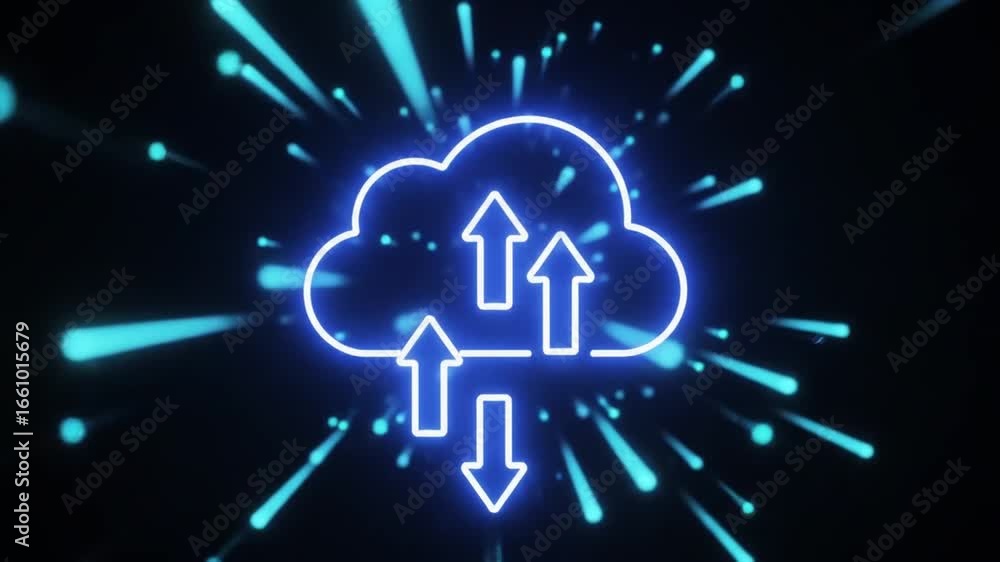 custom made wallpaper toronto digitalCloud Data Transfer: Neon Style Illustration