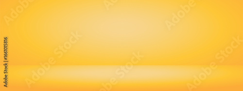 Yellow studio room. Limbo light background. Abstract 3d bg with empty space for advertising text. Vector mockup illustration.