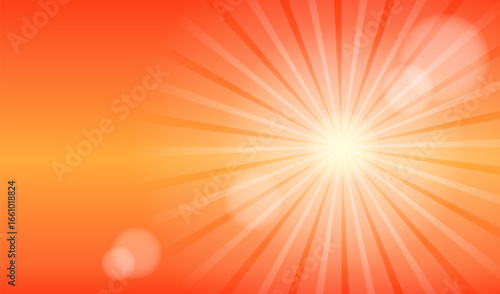 Sunset backgound with bright sun