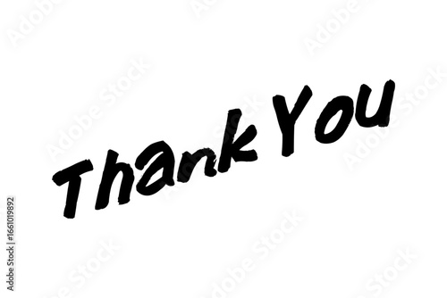 Thank You - thank you word, text or lettering. Vector script and handwritten typography. Thank you word for note, card, sign, banner. Isolated.
