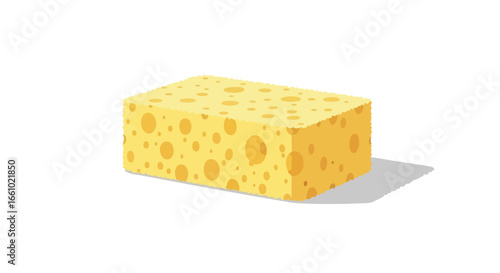 Illustrated cleaning equipment item, portraying a brightly colored absorbent cleaning tool for surface sanitation, hygiene, and household maintenance