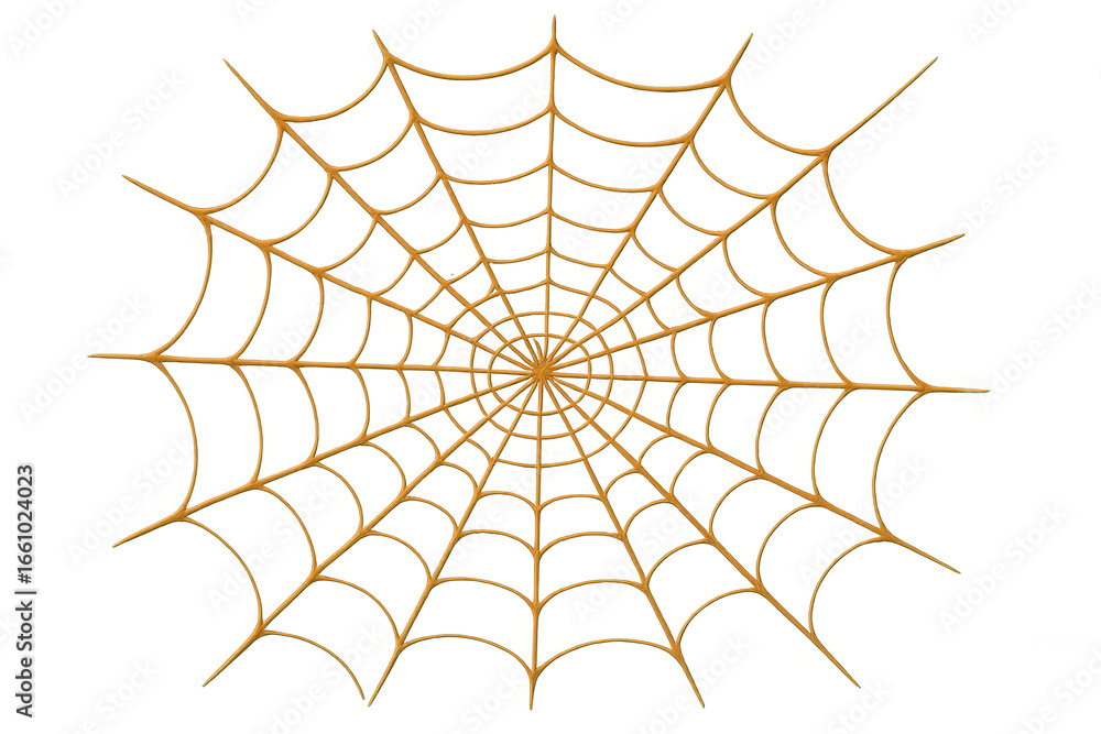 Obraz premium Intricate golden spiderweb design on a transparent background, creating a magical and ethereal atmosphere