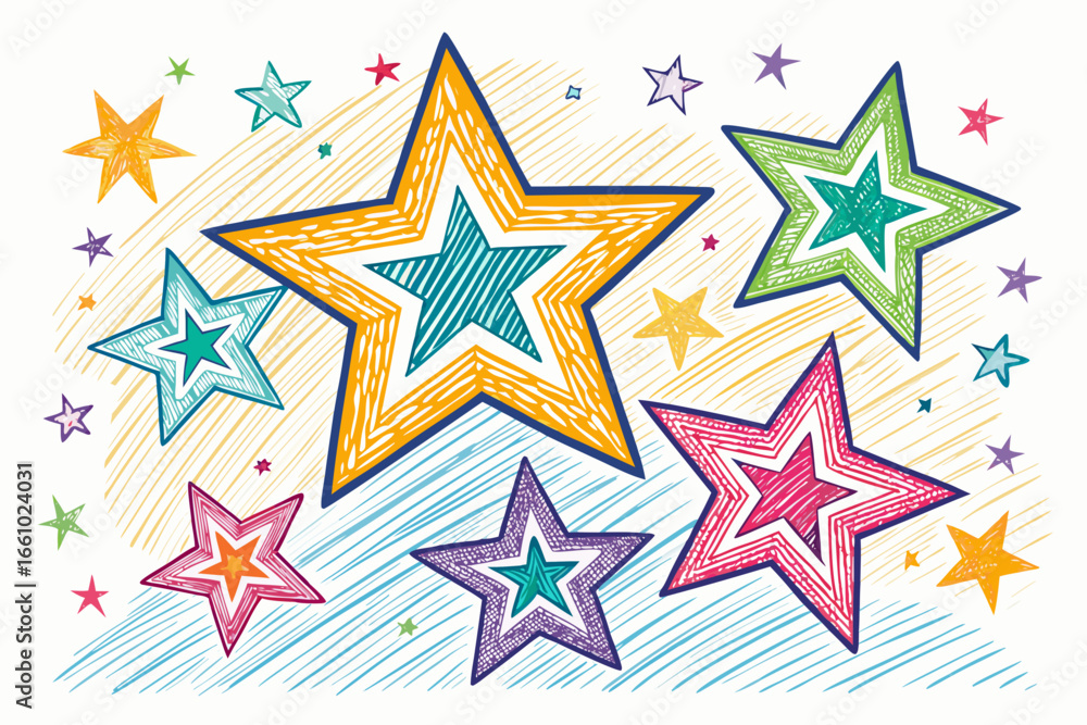 Obraz premium Showcasing Doodle Star With Bold Sketch Styl Crisp High-Quality Stock Image