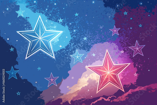 Glowing Star With Bold Cosmic Gradi Professional Photo Suitable for Design