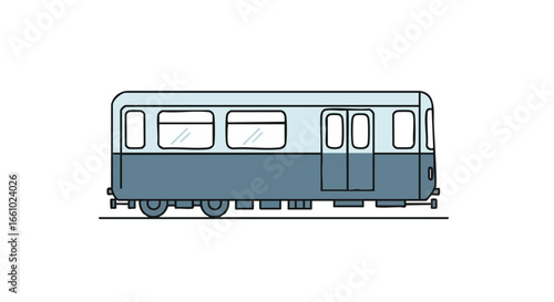 Stylized illustration of a subway car, showcasing a minimalist and clean design aesthetic for modern transportation systems