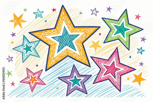 Showcasing Doodle Star With Bold Sketch Styl Crisp High-Quality Stock Image