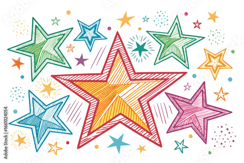 Depicting Doodle Star With Bold Sketch Styl Beautiful Professional Photo