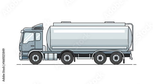 Isolated tanker truck vector illustration on white background for industrial transportation concept visualization