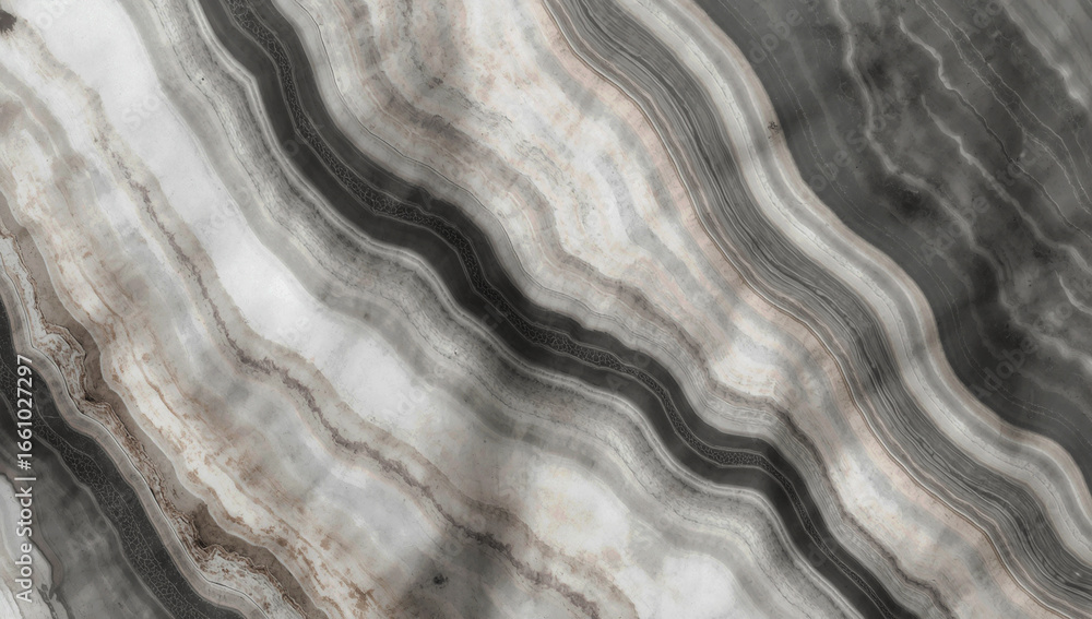 Fototapeta premium A striking, abstract pattern of gray and white marble with elegant gold and bronze veins, with a soft shadow crossing the surface