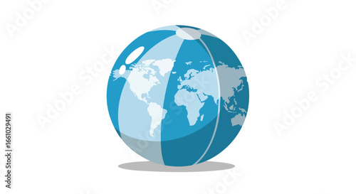 Global perspectives: A beach ball depiction of the world map and international representation of global communication across countries and continents
