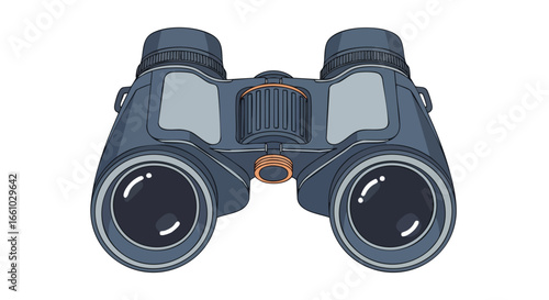 Detailed binocular illustration against a plain white backdrop offering clarity and visual acuity in an eye-catching design