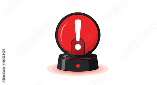 Vibrant cartoon alert signal with a prominent exclamation point highlighting potential risk or important information for widespread attention