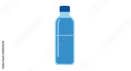 Illustration of a refreshing blue water bottle concept for healthy lifestyle habits and hydration essential for wellbeing and thirst quenching needs