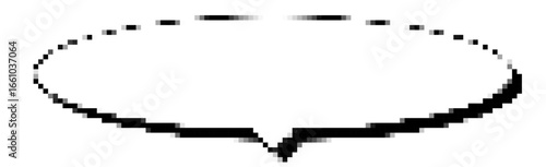 ドット絵シンプル楕円形フキダシ　コメント・漫画風・セリフ・メッセージ等