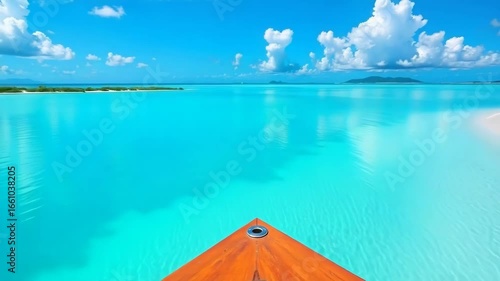 Stunning Caribbean boat view of turquoise waters, white sand, and untouched seascape at Dos Mosquises Island, Venezuela
