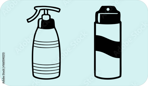 set of cleaning spray bottles