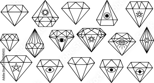 a set of different shapes of diamonds, geometric shapes, vector shapes