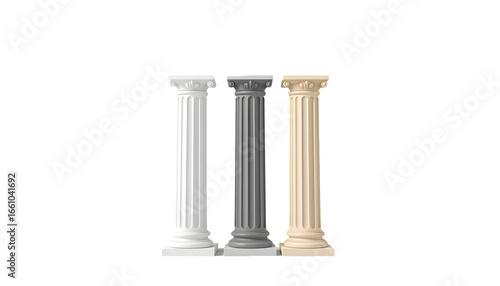 Three Classic Columns Rendered in Realistic Style