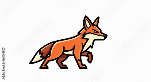 Orange fox cartoon illustration
