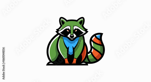 Cartoon raccoon logo design
