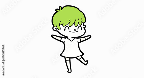 Happy cartoon girl illustration